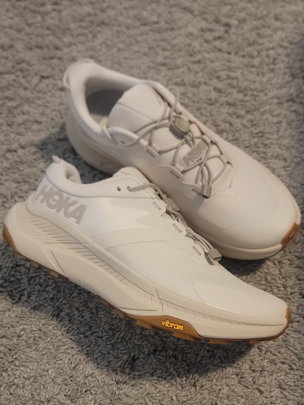 Hoka Women's Cream White Sneakers with Gum Outsole